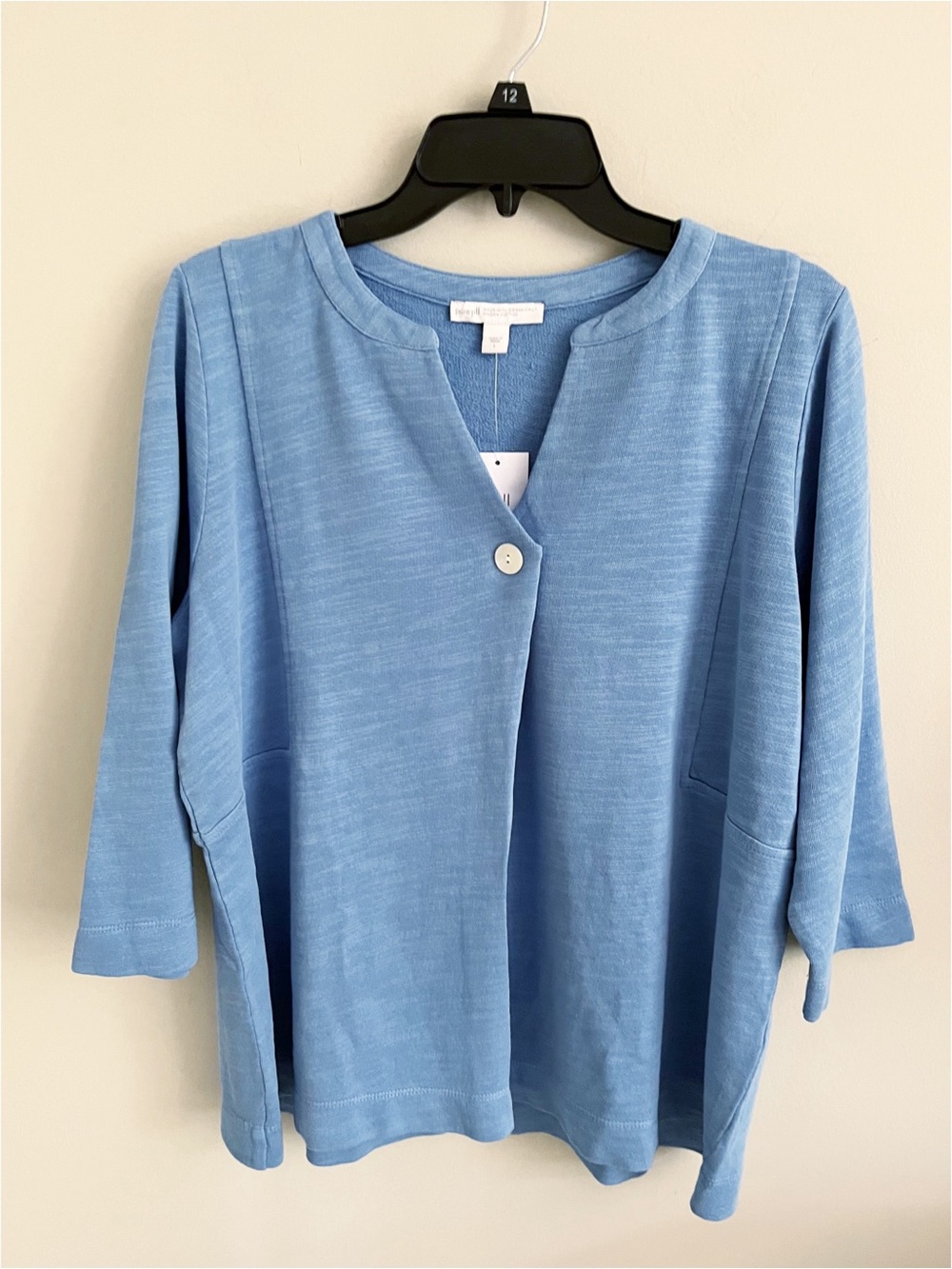 Pure Jill ice blue organic cotton top NWT